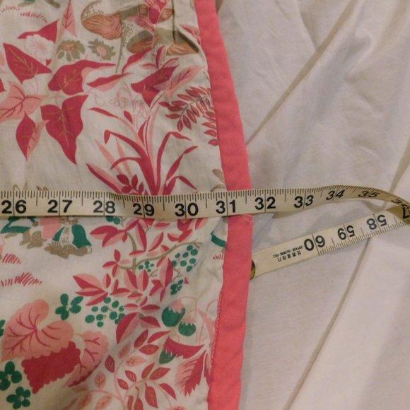 Bunnies and Flowers Lap Blanket Pink and Green Vintage - Picture 6 of 6